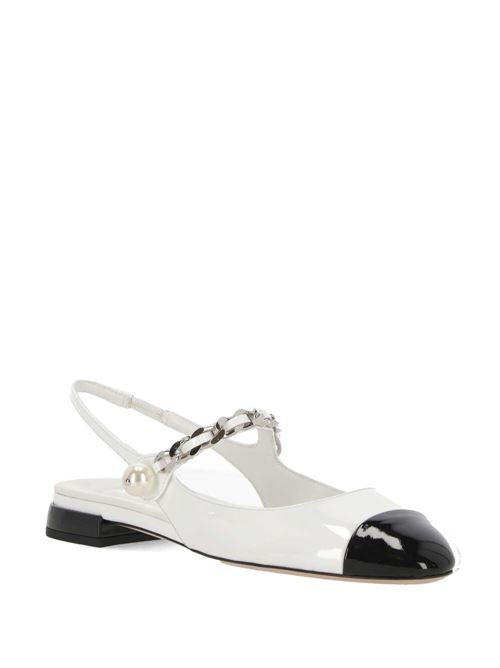 white/black calf leather high-shine finish tonal Miu Miu | 5F046EF-01006EF0964